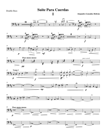 Suite for String Orchestra (Mov I) Double Bass part