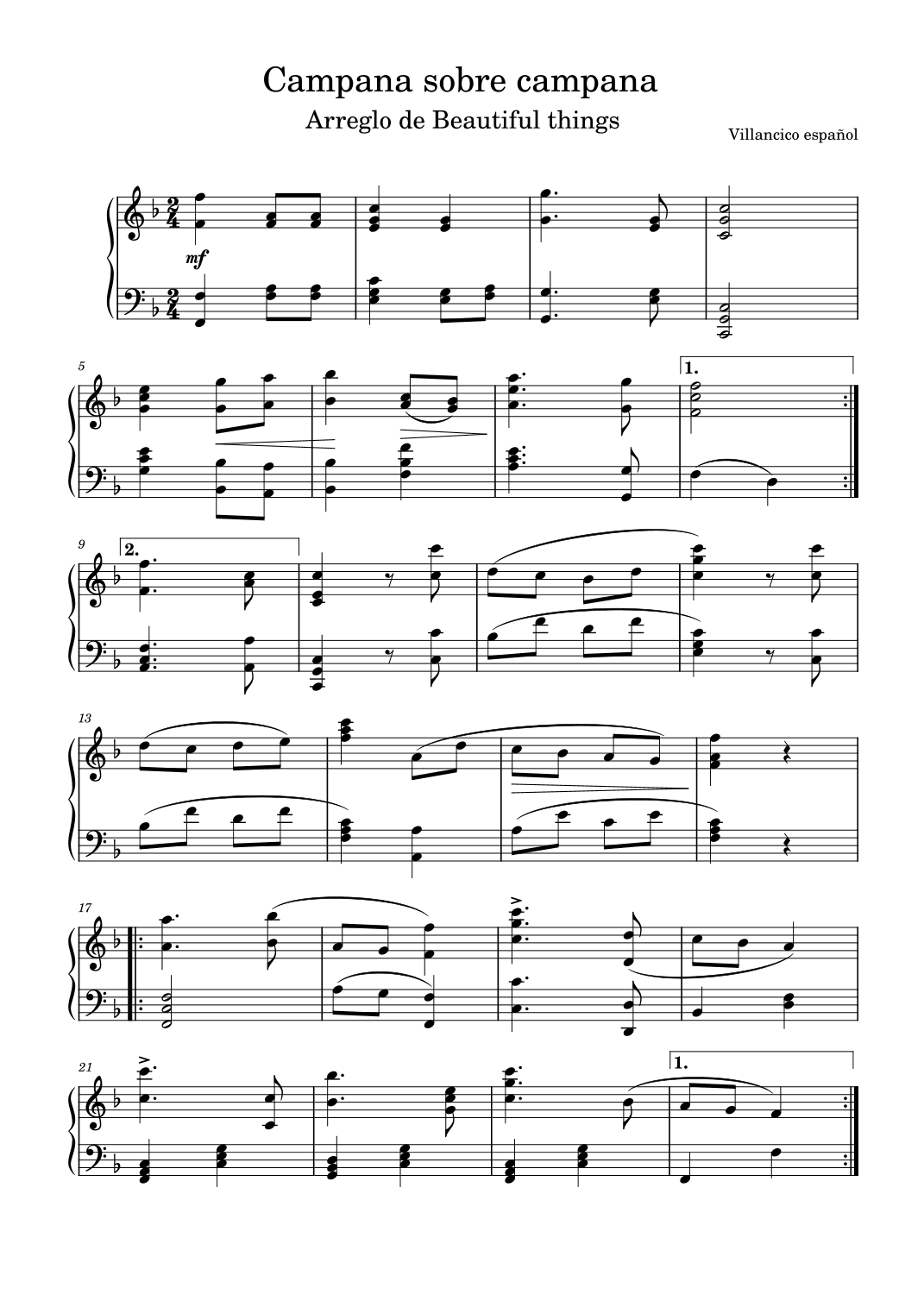 Campana sobre campana (arr. Beautiful things)