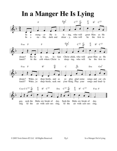 In A Manger He Is Lying (arr. Hal Wright)