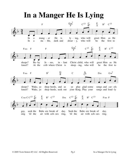 In A Manger He Is Lying (arr. Hal Wright)