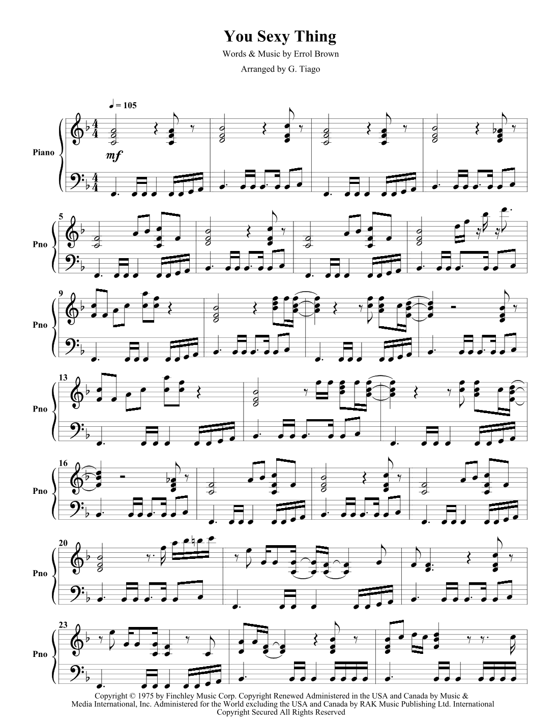 You Sexy Thing (arr. G. Tiago)