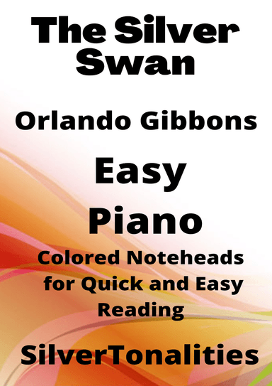 The Silver Swan Easy Piano Sheet Music with Colored Notation (arr. SilverTonalities)