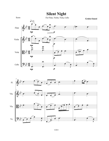 Silent Night for Flute, Violin, Viola, Cello (arr. Linda Jaussi Christopher)