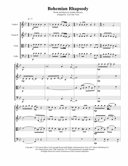 Bohemian Rhapsody (arr. Lee Chae Yeon)