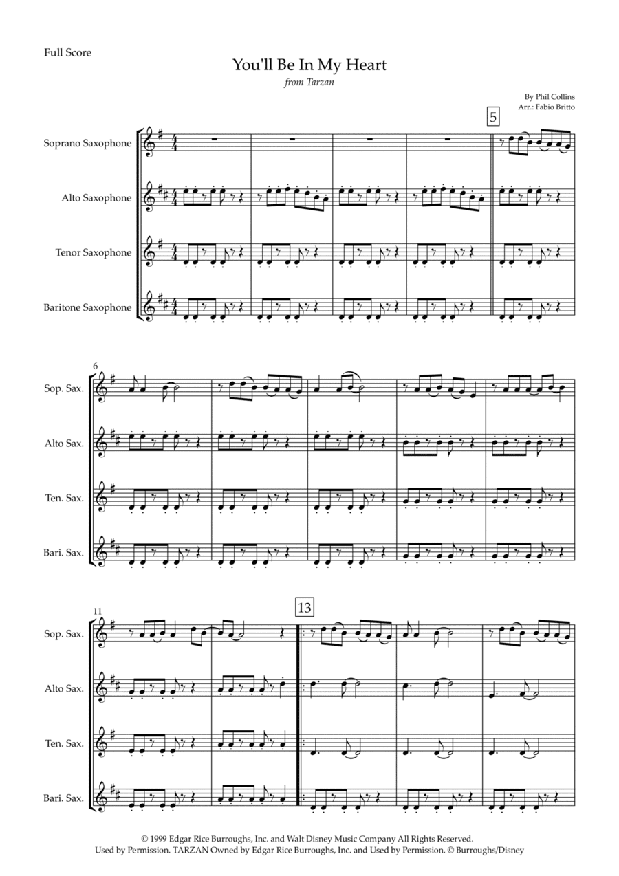 You'll Be In My Heart (arr. Fabio Britto)