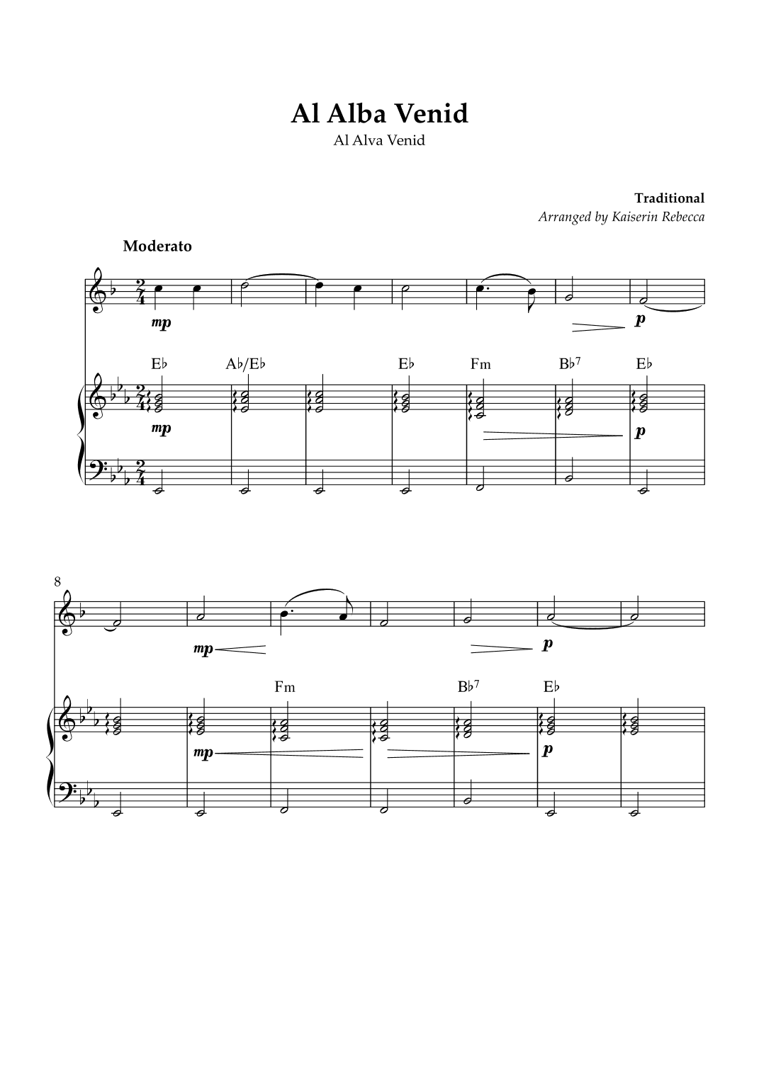 Al Alba Venid (arr. Kaiserin Rebecca)