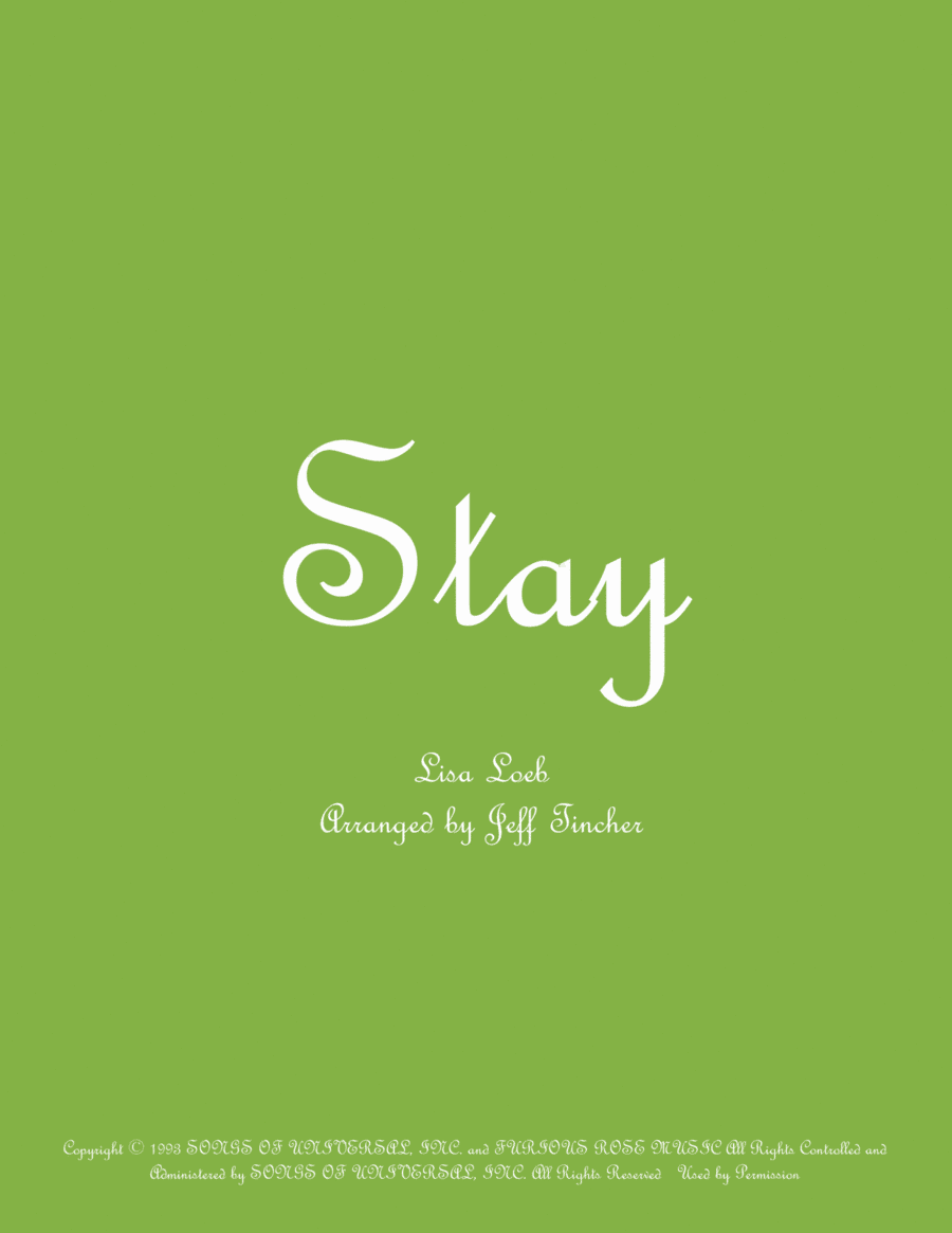 Stay (arr. Jeff Tincher)