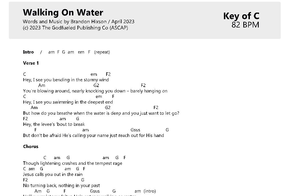 Walking On Water