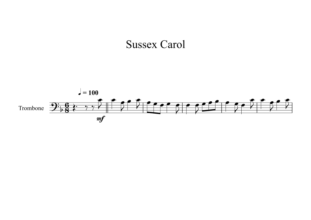Sussex Carol (Trombone) (arr. Digital Book Music)