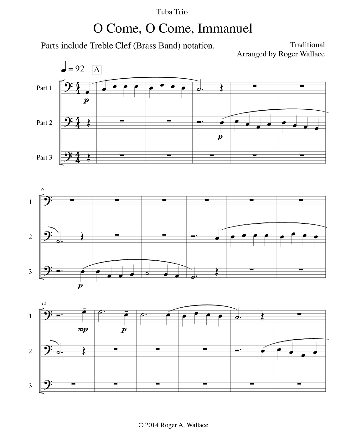 O Come, O Come, Immanuel (Emmanuel) - Tuba Trio (arr. Roger Wallace)