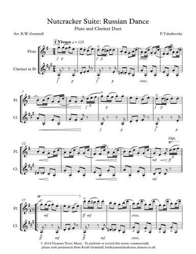 The Nutcracker Suite: Russian Dance - Flute and Clarinet Duet (arr. Keith Gemmell)