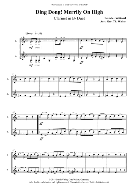 Ding Dong! Merrily On High (arr. Gert Th. Walter)