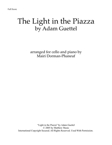The Light In The Piazza (arr. Mairi Dorman-Phaneuf)