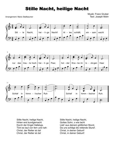 Stille Nacht, heilige Nacht (arr. Mario Stallbaumer)