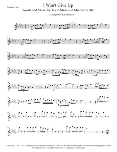I Won't Give Up (arr. Kevin Busse)