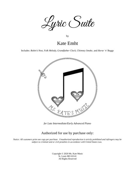 Lyric Suite: Robin's Nest, Folk Melody, Grandfather Clock, Chimney Smoke, and Horse 'n' Bug