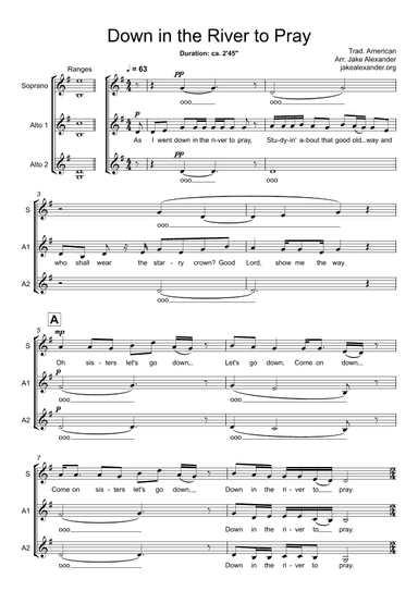 Down in the River to Pray - SAA a cappella (arr. Jake Alexander)