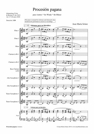 Procesión pagana [small winds ensemble]