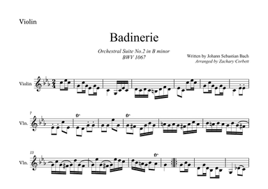 Badinerie BWV 1067 (arr. Zachary Corbett)