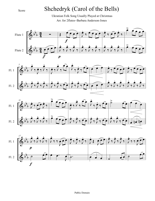 Shchedryk (Carol of the Bells) (arr. Barbara Anderson-Jones)