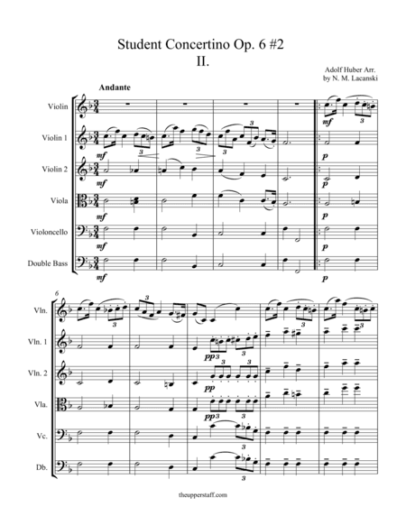 Student Concertino Op. 6 #2 Movement 2 (arr. Nick Lacanski)