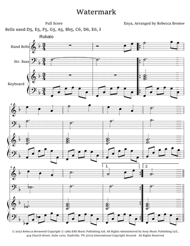 Watermark - Score Only (arr. Rebecca Bromwell)