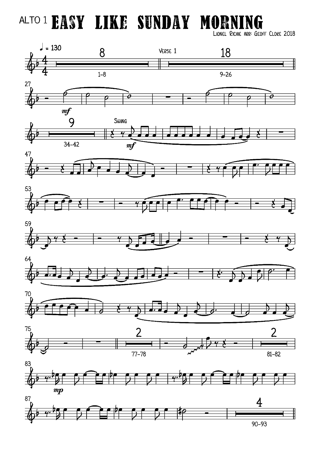 Easy (arr. Geoff Cloke)