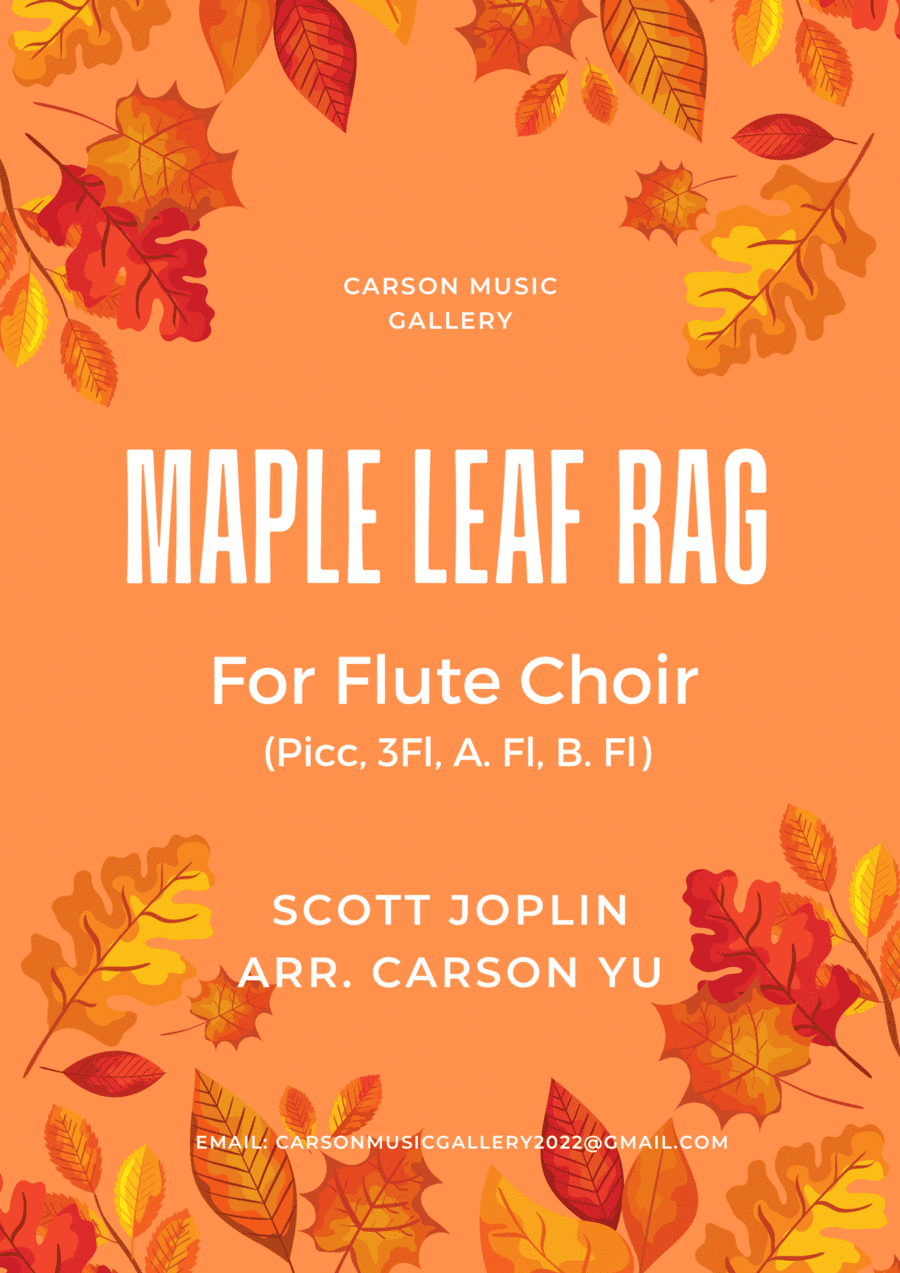 Maple Leaf Rag - for Flute Choir (Picc., 3C, A.Fl, B.Fl) arr. Carson Yu (arr. Carson Yu)