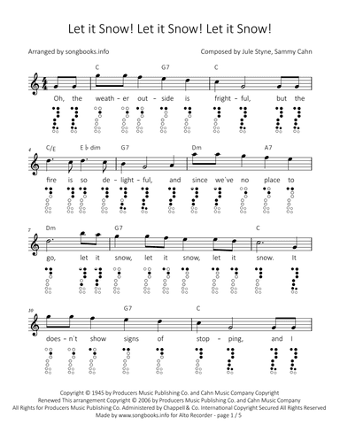 Let It Snow! Let It Snow! Let It Snow! (arr. songbooks.info)