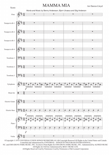 Mamma Mia (arr. Darren Lloyd)