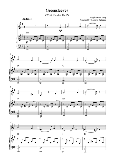 Greensleeves (What Child is This?) (arr. Kaiserin Rebecca)
