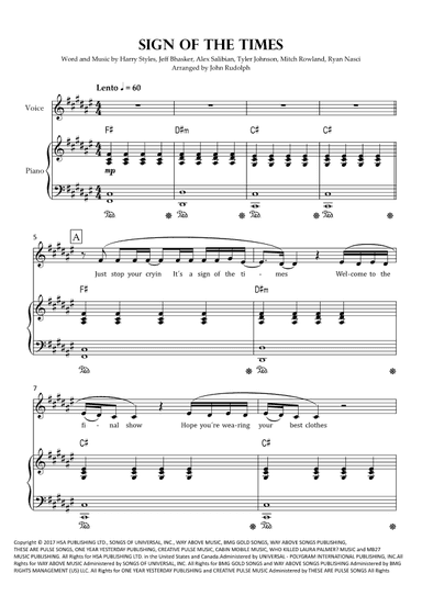 Sign Of The Times (arr. John Rudolph)