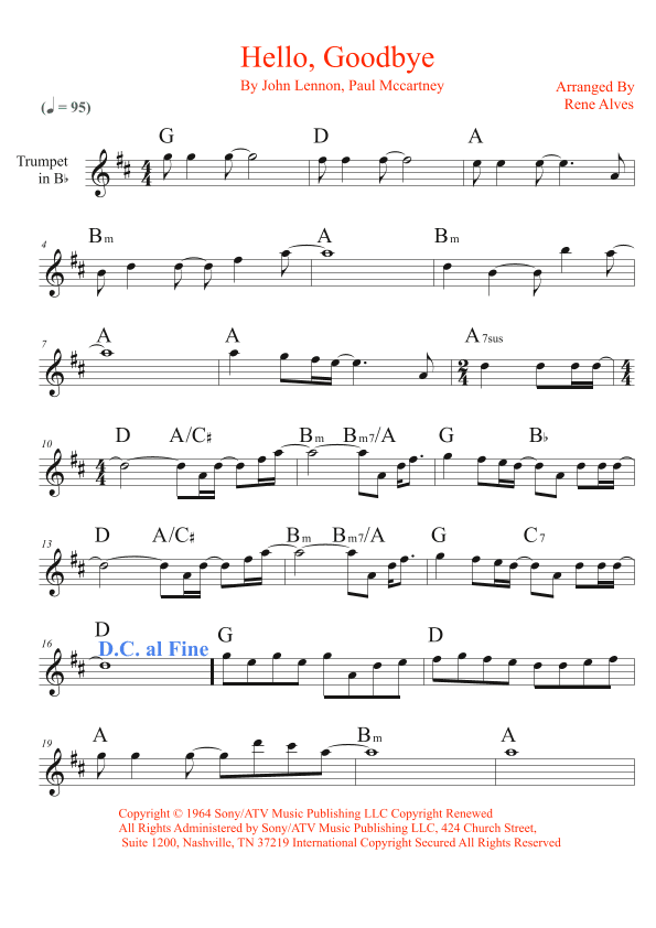 Hello, Goodbye (arr. Rene Alves)