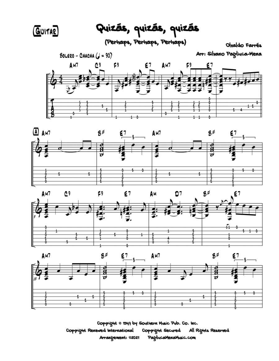 Quizas, Quizas, Quizas (perhaps, Perhaps, Perhaps) (arr. Silvano Pagliuca-Mena)
