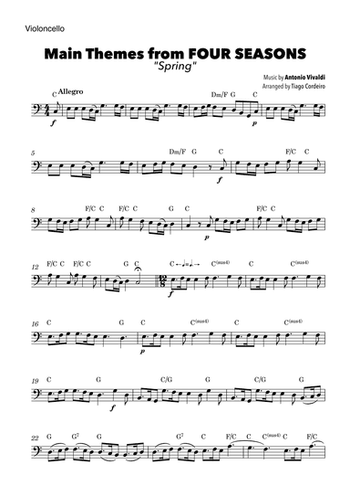 Main Themes from Four Seasons “Spring” (arr. Tiago Cordeiro)
