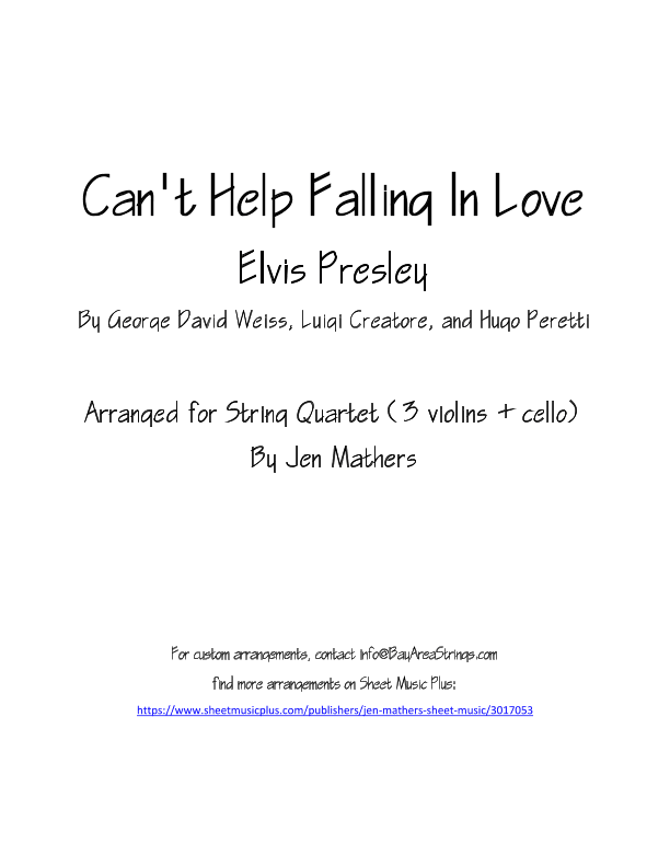 Can't Help Falling In Love (arr. Jen Mathers)