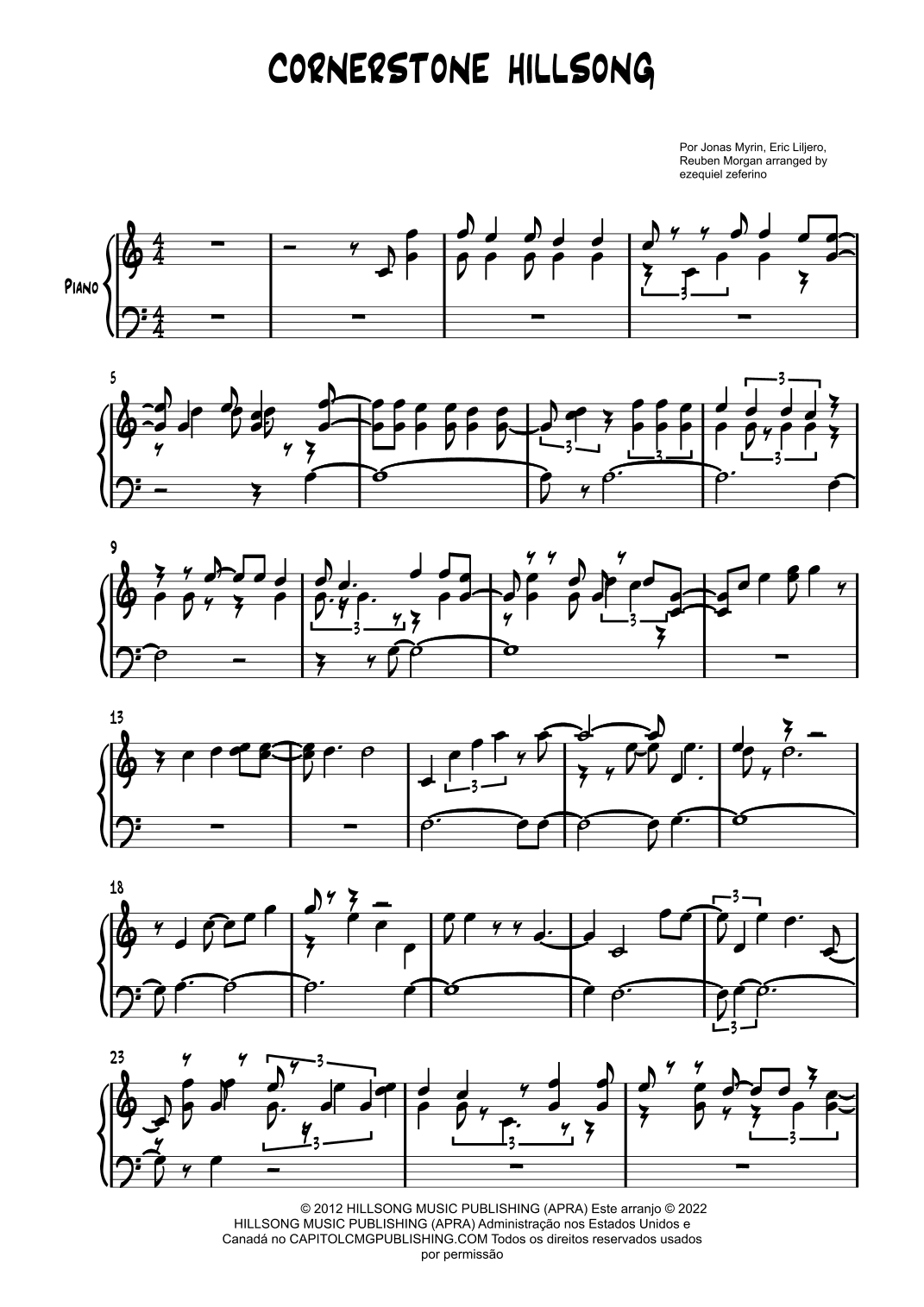 Cornerstone (arr. by ezequiel zeferino)