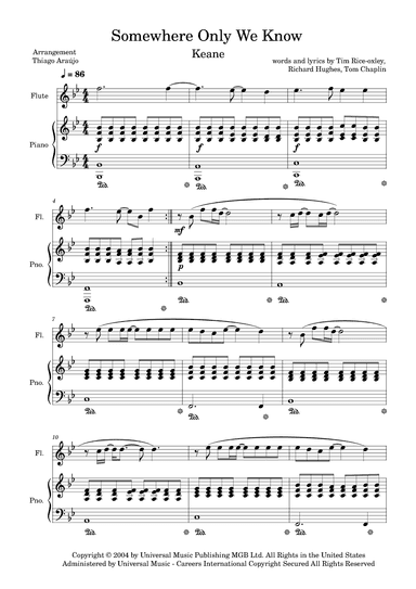 Somewhere Only We Know (arr. Thiago Araujo)