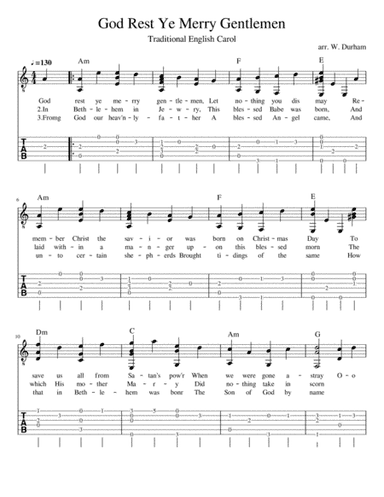 God Rest Ye Merry Gentlemen - Fingerstyle Guitar (arr. Big Bill Durham)