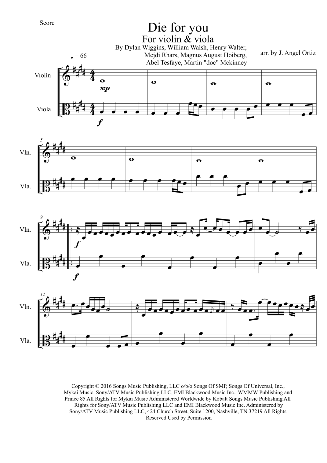 Die For You (arr. José angel Ortiz ramirez)