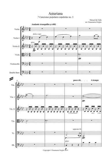 Asturiana - arr. for string orchestra (arr. Gianmaria Griglio)