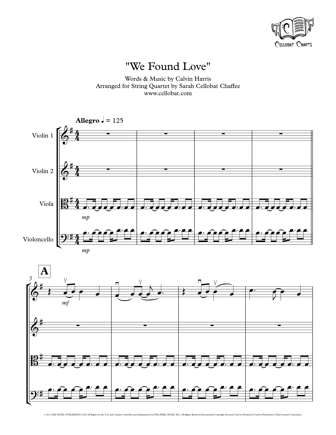 We Found Love (arr. Sarah Cellobat Chaffee)