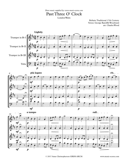 Past 3 o'clock - 3 Trumpets and Tuba (arr. Charles Wood)