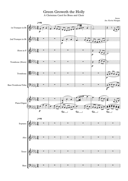 Green Groweth the Holly (arr. trombonemusic.co.uk)