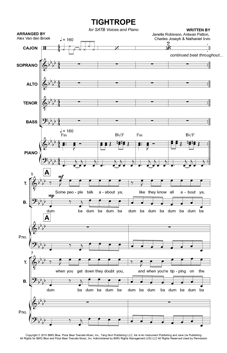 Tightrope (arr. Alex Van den Broek)
