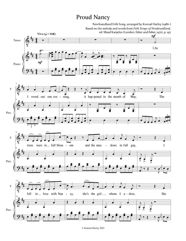 Proud Nancy (arr. Konrad Harley)