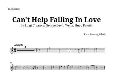 Can't Help Falling In Love (arr. Langanho)