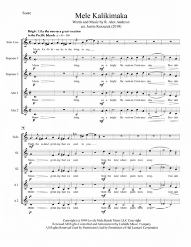 Mele Kalikimaka (arr. Justin Koszarek)