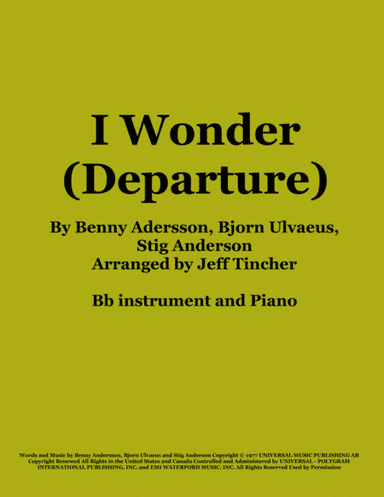 I Wonder (arr. Jeff Tincher)