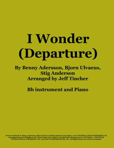 I Wonder (arr. Jeff Tincher)